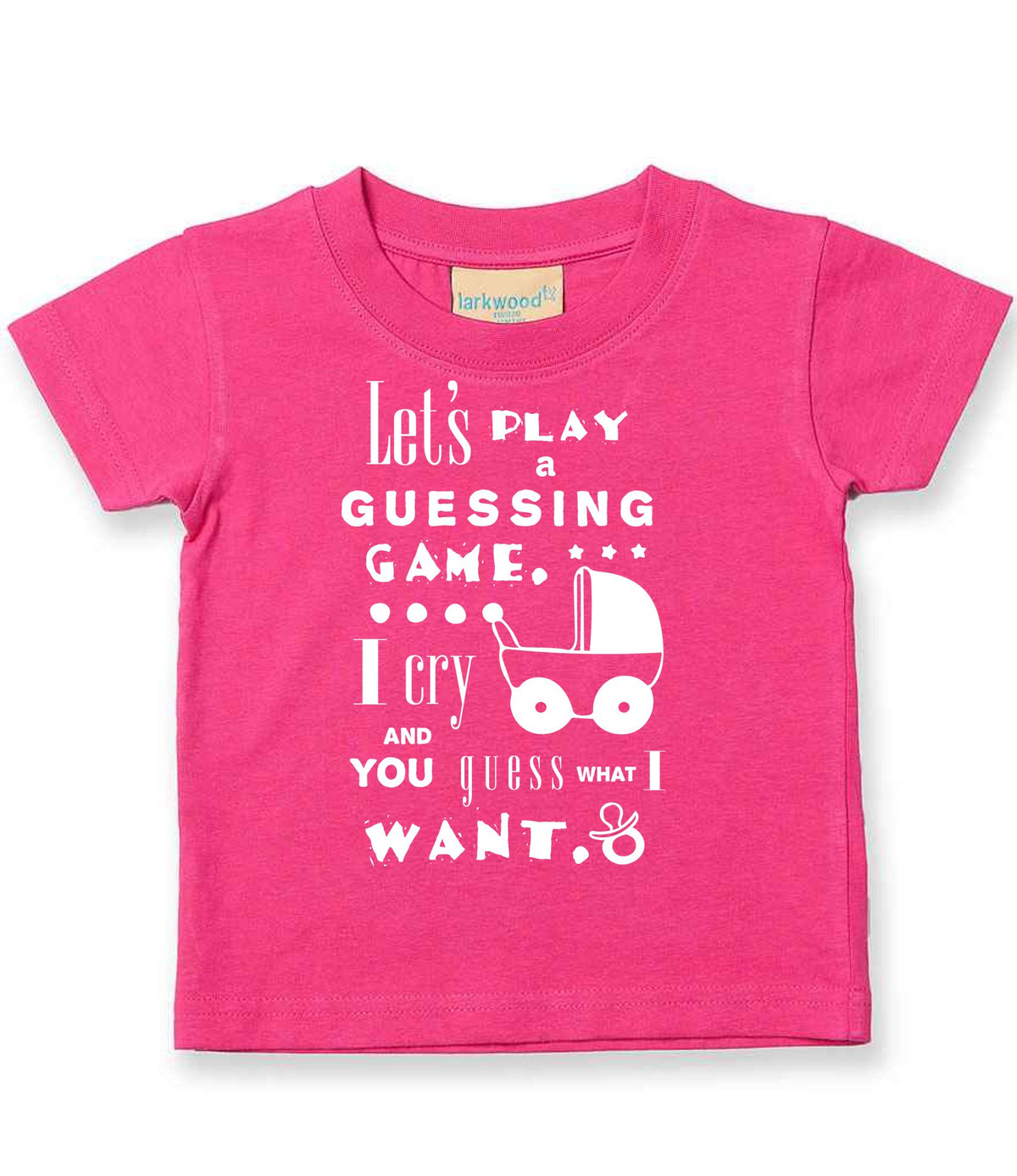 Baby Guessing Game Quote t-shirt in fuchsia