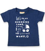 Baby Guessing Game Quote t-shirt in navy