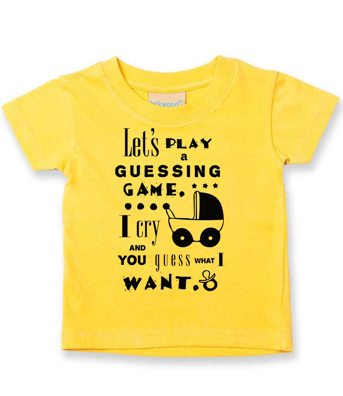 Baby Guessing Game Quote t-shirt in sunflower