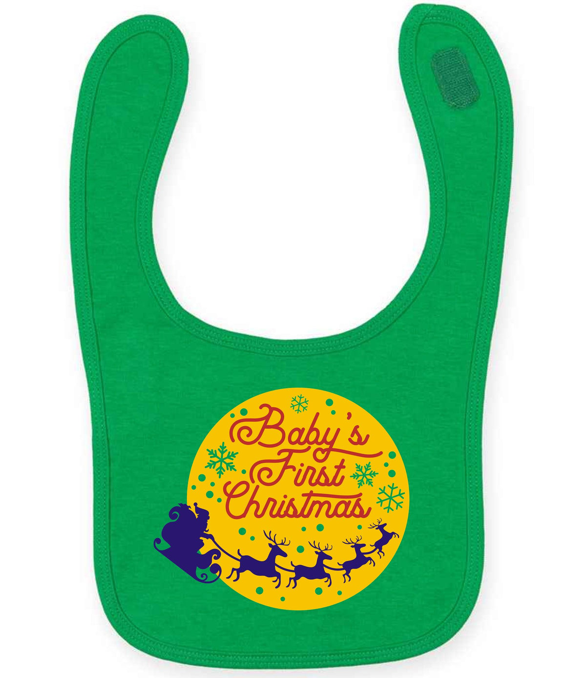 Baby's First Christmas larkwood baby/toddler bib in kelly green