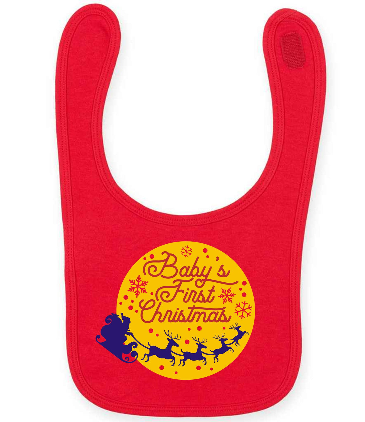 Baby's First Christmas larkwood baby/toddler bib in red