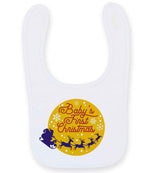 Baby's First Christmas larkwood baby/toddler bib in white