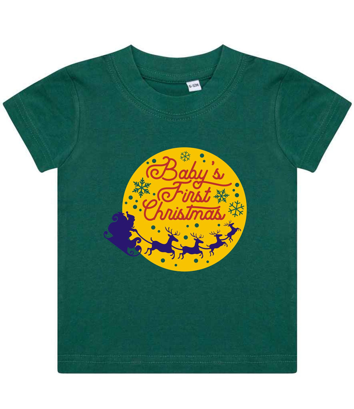 Baby's First Christmas t-shirt in bottle green