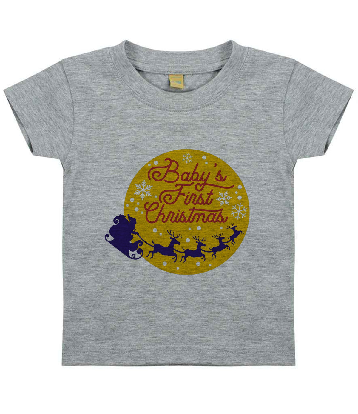 Baby's First Christmas t-shirt in heather grey