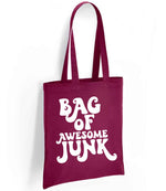 Bag of Awesome Junk tote bag in burgundy