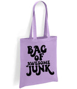 Bag of Awesome Junk tote bag in lavender