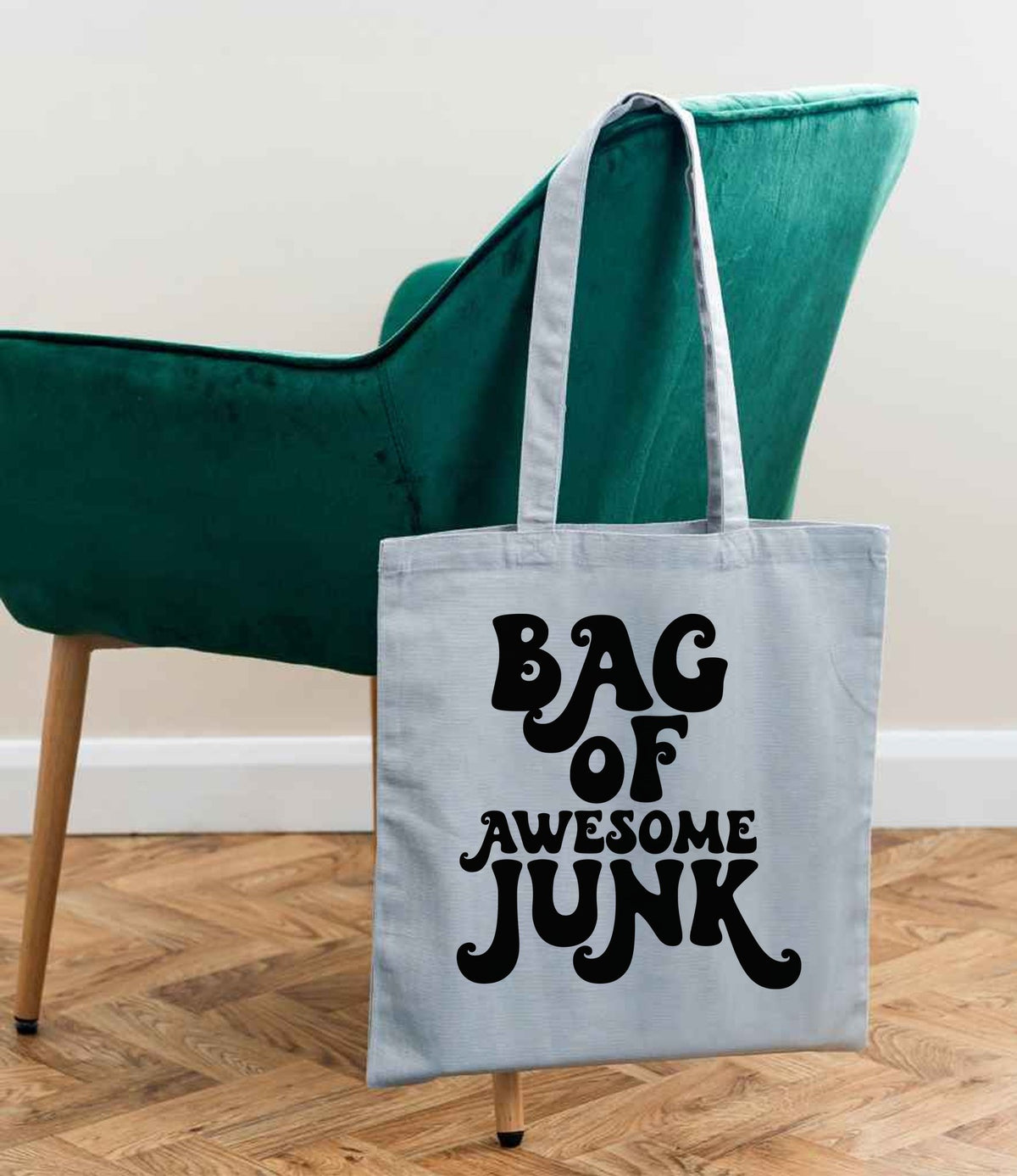Bag of Awesome Junk tote bag in light blue
