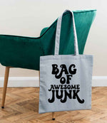 Bag of Awesome Junk tote bag in light blue
