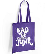 Bag of Awesome Junk tote bag in purple