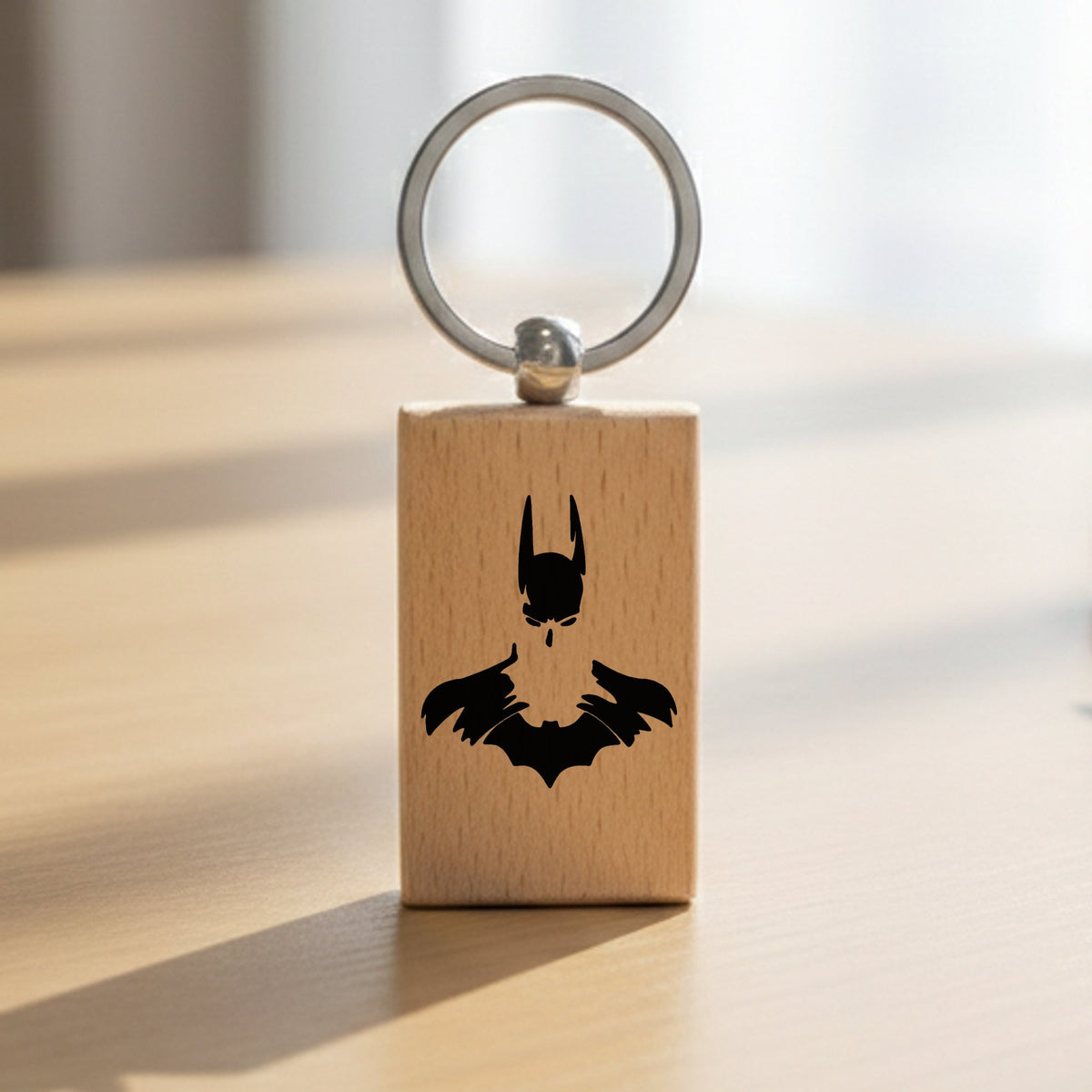 Batman Silhouette wooden keyring in standard