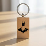 Batman Silhouette wooden keyring in standard