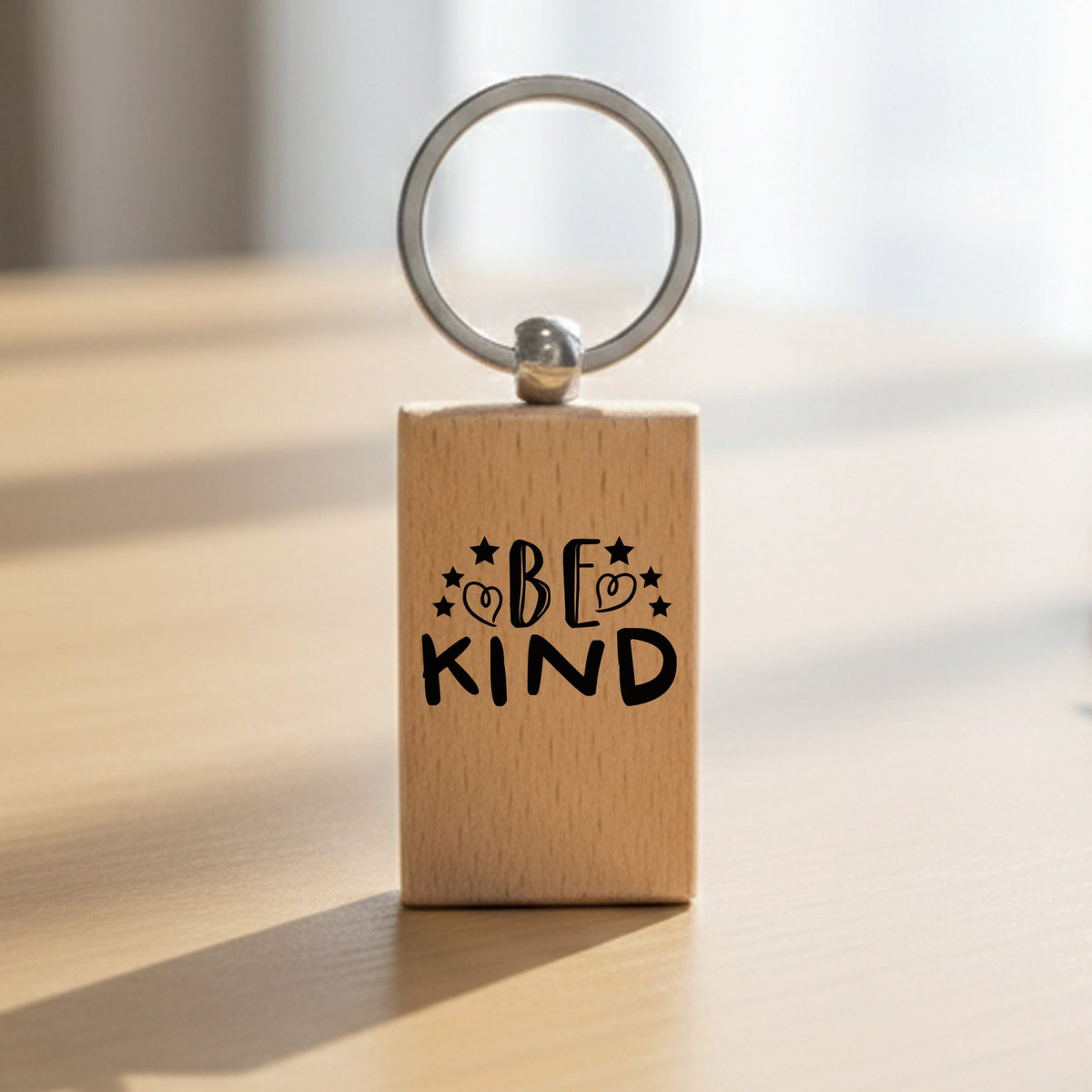Be Kind wooden keyring in standard