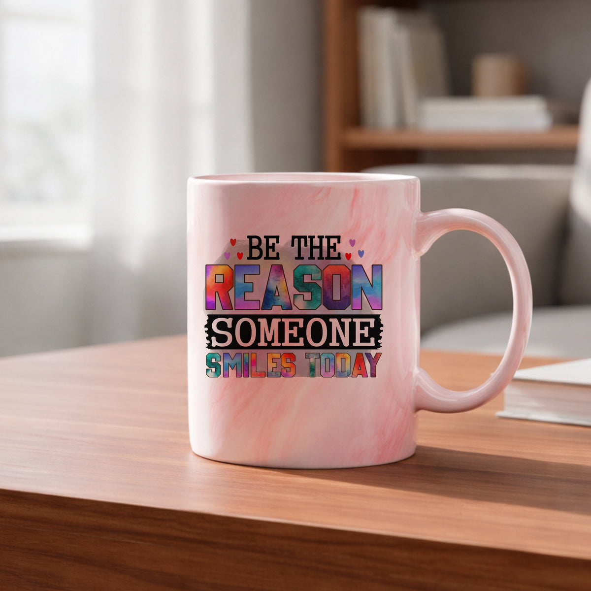 Be the Reason Someone Smiles Today marble mug in red