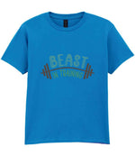 Kid piece of the Beast Matching Set for Dad and Kid - Fitness Mini Me Matching Outfits in Sapphire Blue