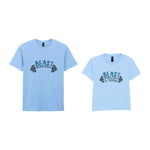 Beast Matching Set for Dad and Kid - Fitness Mini Me Matching Outfits in Light Blue