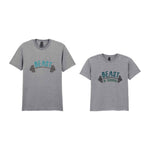 Beast Matching Set for Dad and Kid - Fitness Mini Me Matching Outfits in Sport Grey