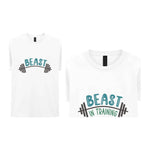 Beast Matching Set for Dad and Kid - Fitness Mini Me Matching Outfits in White