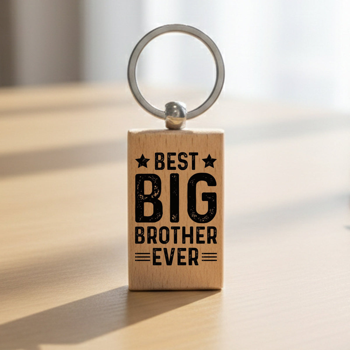 Best Big Brother Ever wooden keyring in standard
