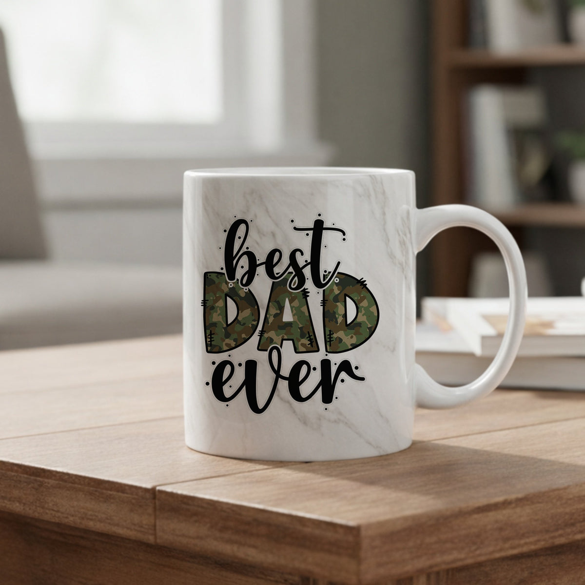 Best DAD Ever marble mug in grey