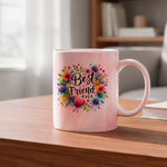 Best Friend Ever marble mug in red