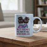 Best Friends Fill Your Life Will Never Ending Love marble mug in blue