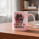 Best Friends marble mug in red