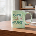 Best Sister Ever marble mug in green