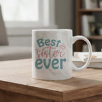 Best Sister Ever marble mug in grey