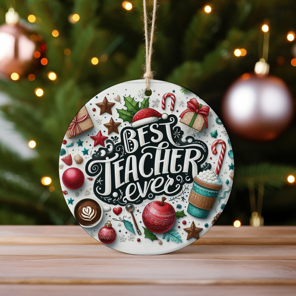 BEST TEACHER Ever ceramic hanging decoration in standard