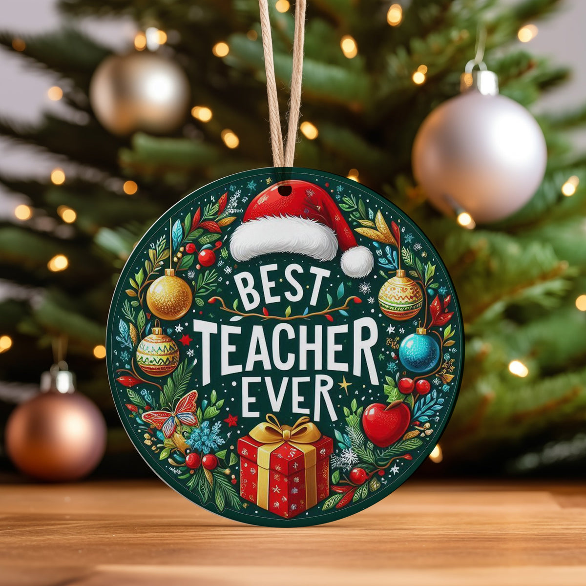 Best Teacher Ever ceramic hanging decoration in standard