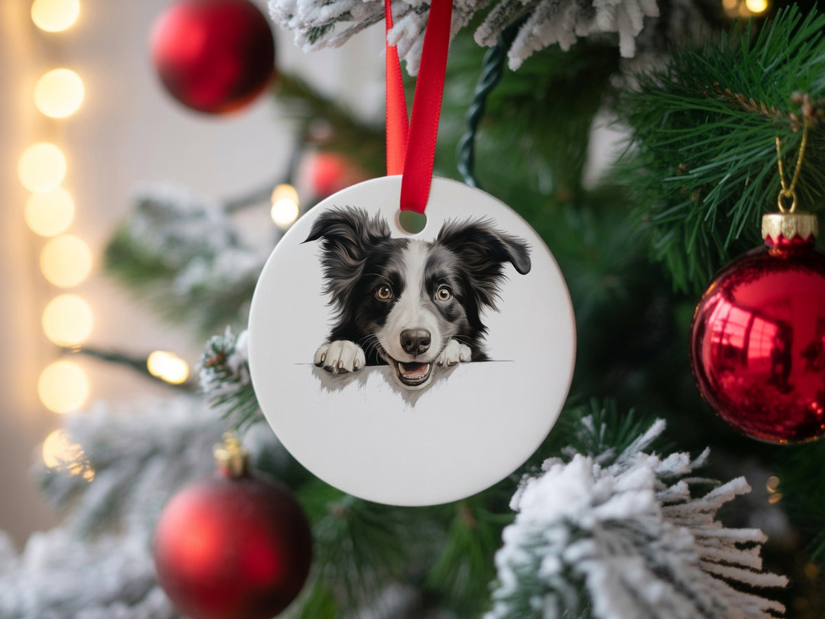 Border Collie Portrait hanging decoration in standard