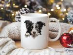 Border Collie Portrait standard mug in white