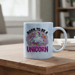 Born to Be a Unicorn marble mug in blue