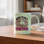 Born to Be a Unicorn marble mug in green