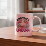 Born to Be a Unicorn marble mug in red