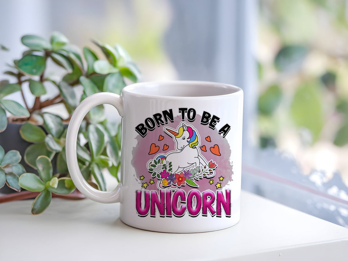 Born to Be a Unicorn standard mug in white