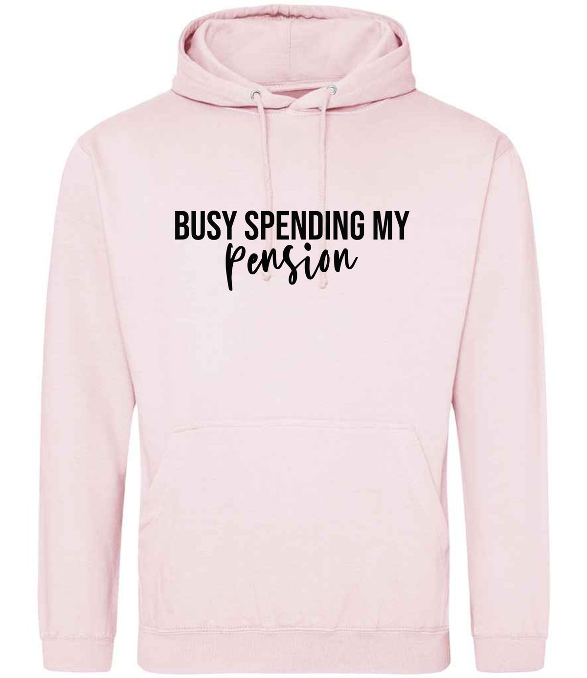 BUSY SPENDING MY Pension hoodie in baby pink