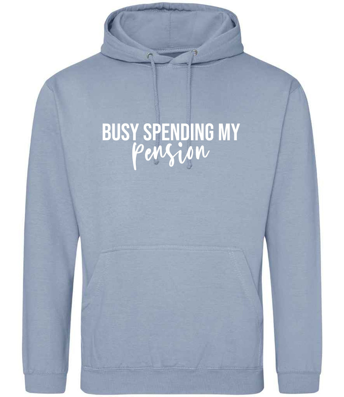 BUSY SPENDING MY Pension hoodie in dusty blue