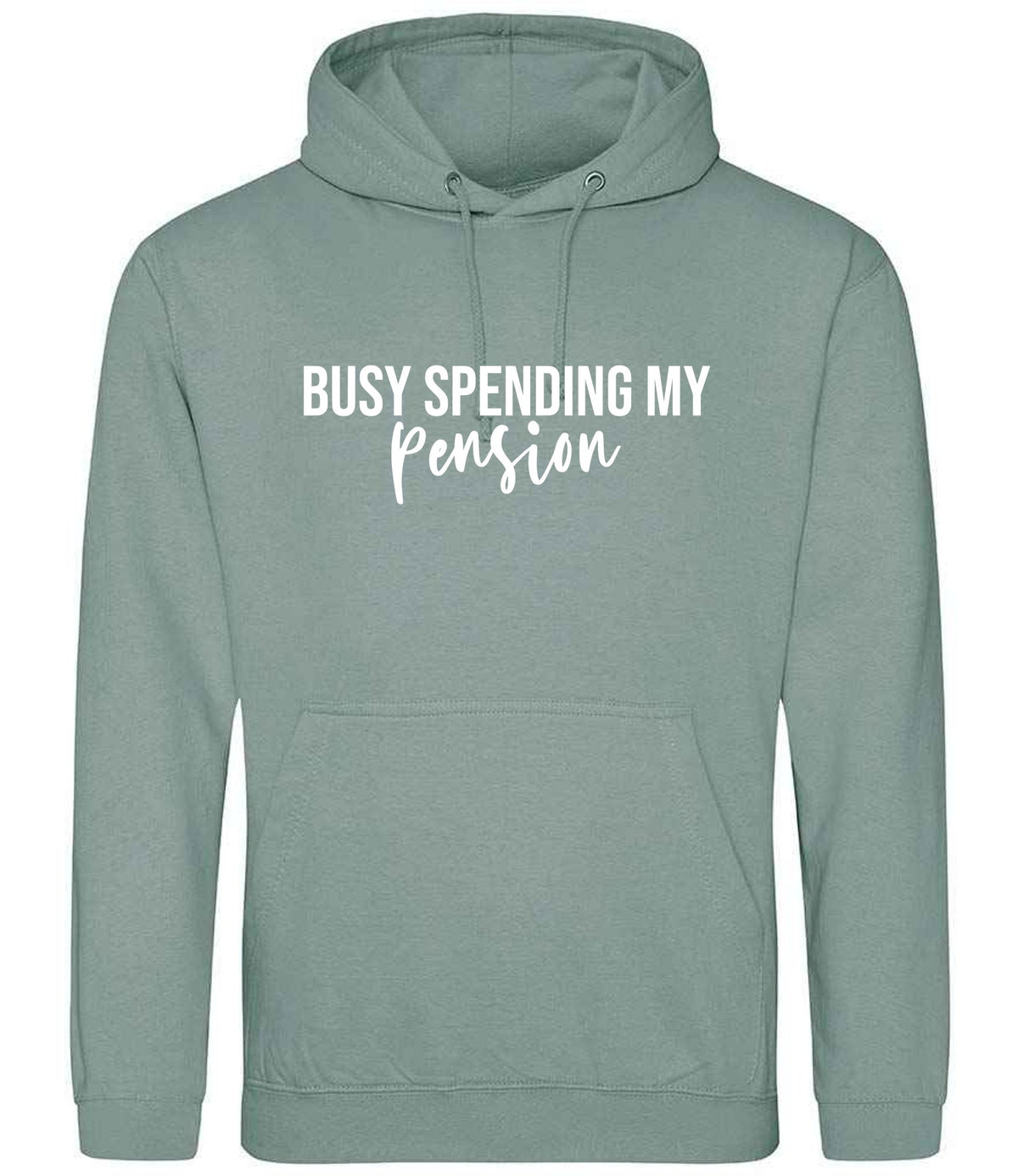 BUSY SPENDING MY Pension hoodie in dusty green