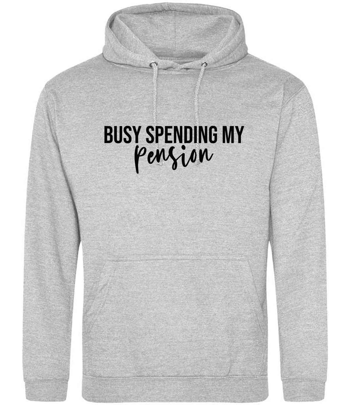 BUSY SPENDING MY Pension hoodie in heather grey