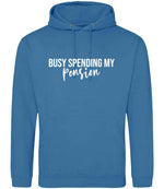 BUSY SPENDING MY Pension hoodie in sapphire blue