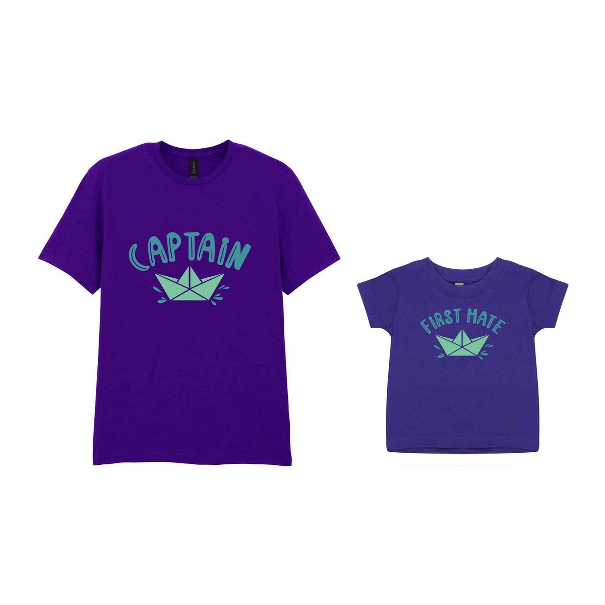 Captain & First Mate Matching Set – Adult and Baby Matching Outfits in Purple