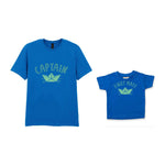 Captain & First Mate Matching Set – Adult and Baby Matching Outfits in Royal Blue