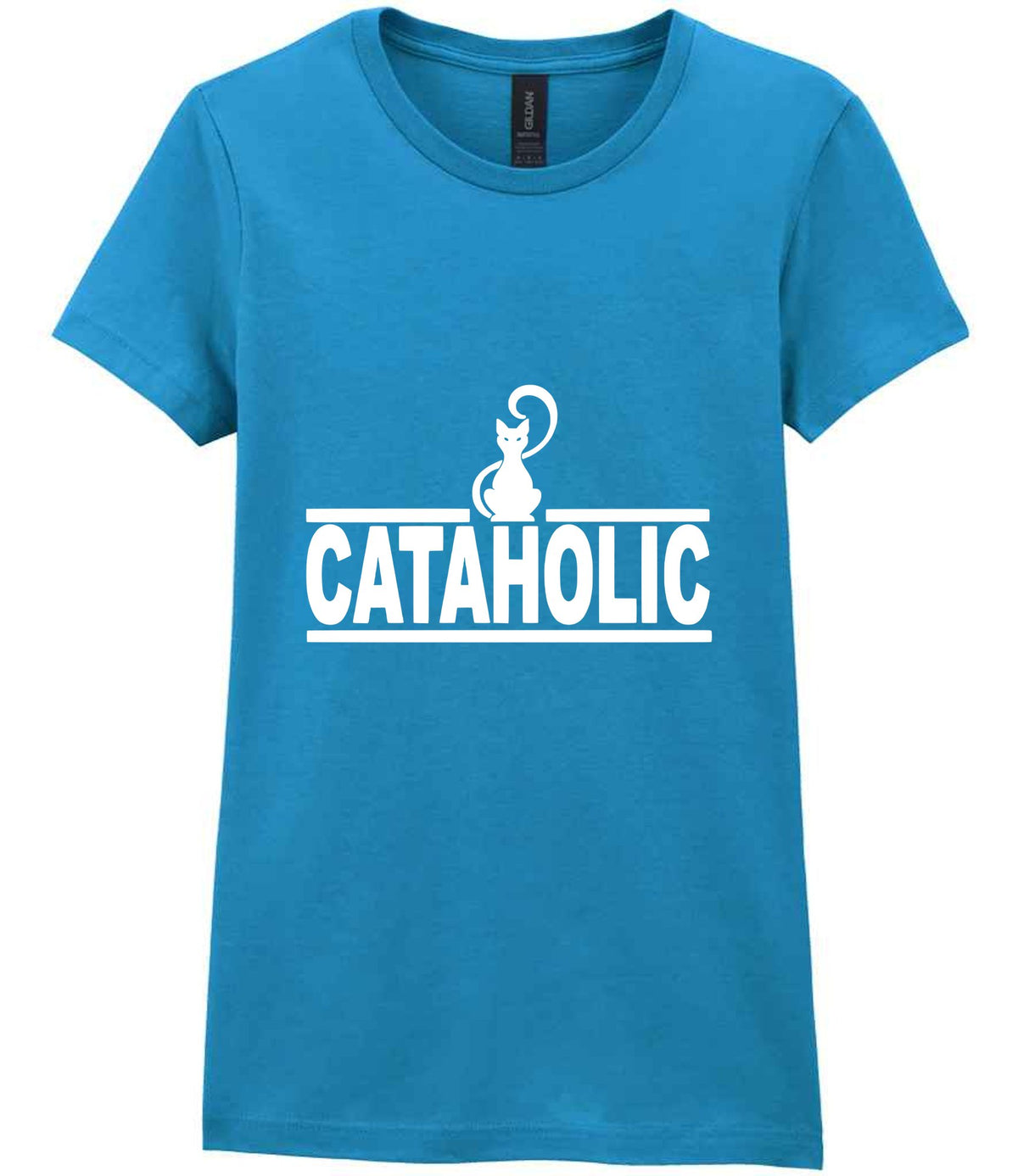 Cataholic t-shirt in antique sapphire