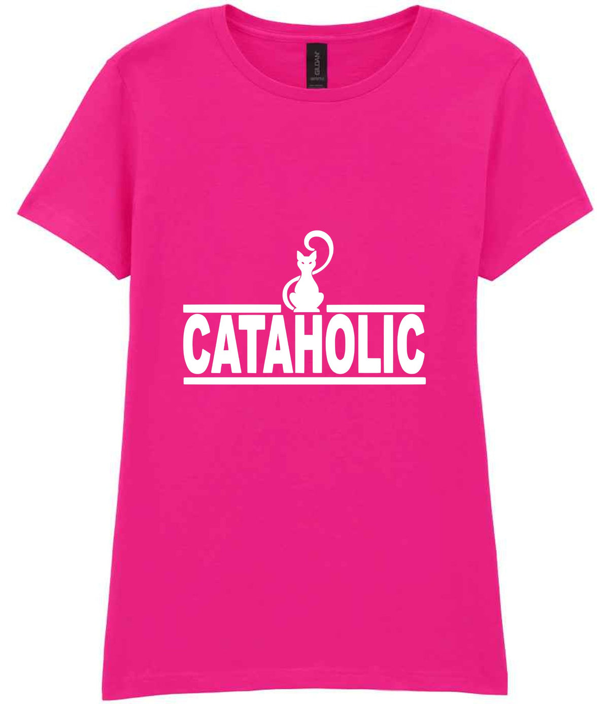 Cataholic t-shirt in azalea