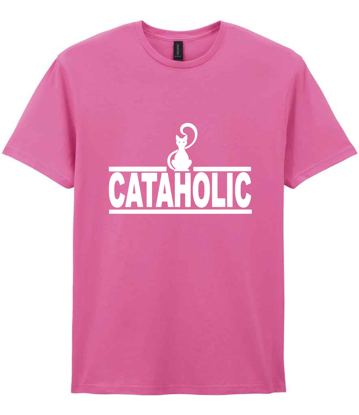 Cataholic t-shirt in azalea