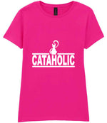 Cataholic t-shirt in azalea