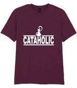 Cataholic t-shirt in maroon