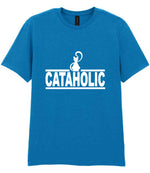 Cataholic t-shirt in sapphire blue
