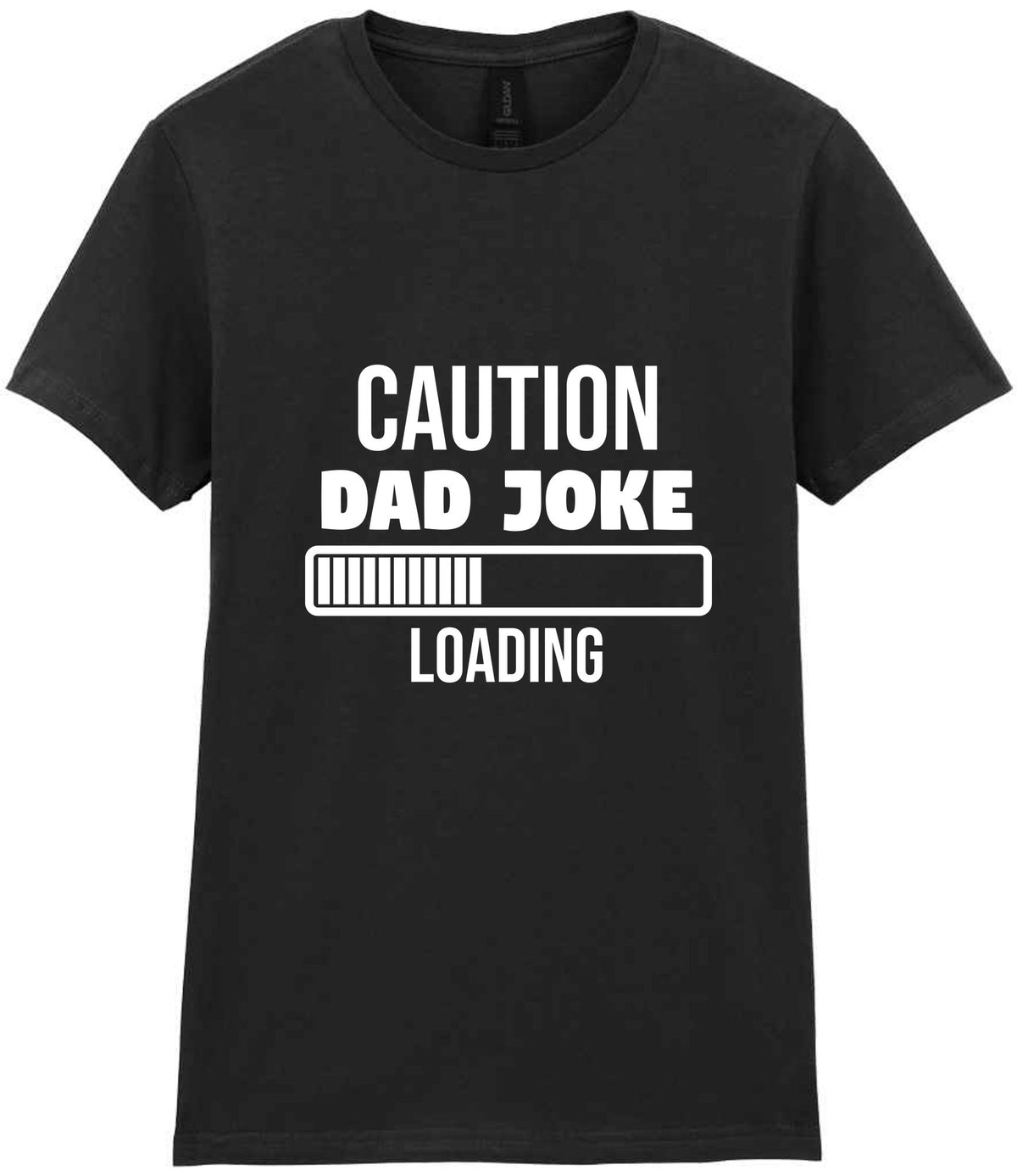 Caution Dad Joke Loading t-shirt in black